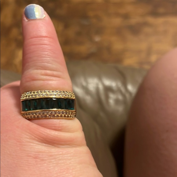 Bomb Party Jewelry - Emerald May birthday Ring on gold plating - bomb party